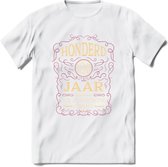 100 Jaar Legendarisch Gerijpt T-Shirt | Oud Roze - Ivoor | Grappig Verjaardag en Feest Cadeau Shirt | Dames - Heren - Unisex | Tshirt Kleding Kado | - Wit - 3XL