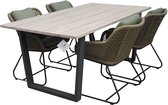 BUITEN living Lola dining tuinstoel set van 4 | wicker + staal | bamboe antraciet