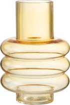 J-Line Vaas Lima Glas Oker Small - 20 cm hoog