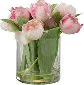 Tulpen | kunststof | roze | 20x18x (h)22 cm