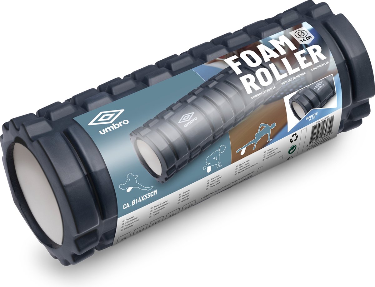 Umbro Foam Roller - Massage Roller - Sport en Fitness - Verlicht de Spieren - Zwart - 14 x 33 Centimeter thumbnail 6