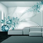 Zelfklevend fotobehang - Diamond Corridor (Turquoise).