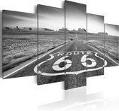 Schilderij - Route 66 - black and white.