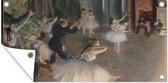 Schuttingposter The Rehearsal of the Ballet on Stage - Schilderij van Edgar Degas - 200x100 cm - Tuindoek