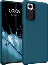 kwmobile telefoonhoesje voor Xiaomi Redmi Note 10 Pro - Hoesje met siliconen coating - Smartphone case in mat petrol