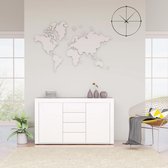 Decoways - Dressoir 120x36x69 cm spaanplaat hoogglans wit