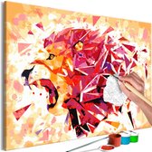 Doe-het-zelf op canvas schilderen - Abstract Lion.
