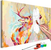 Doe-het-zelf op canvas schilderen - Proud Deer.