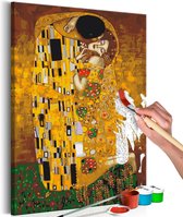 Doe-het-zelf op canvas schilderen - Klimt: The Kiss.