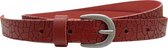 Riemen Dames - Leren Dames - Rood Leer - Tailleriem Dames - 2 cm - Riemmaat 115 cm ( Totale Lengte 135 cm)