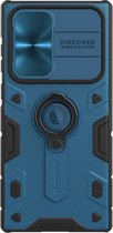 Nillkin CamShield Armor Hoesje voor de Samsung Galaxy S22 Ultra - Back Cover met Camera Slider Blauw