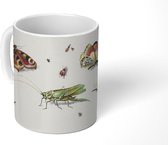Mok - Insects, butterfly and a grasshopper - schilderij van Jan van Kessel - 350 ML - Beker - Uitdeelcadeautjes
