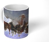 Mok - J Chełmoński, Zjazd na polowanie - schilderij van Józef Chełmoński - 350 ML - Beker - Uitdeelcadeautjes