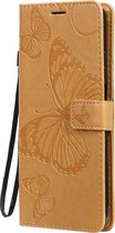 Mobigear Telefoonhoesje geschikt voor Xiaomi Mi 10T Lite Hoesje | Mobigear Butterfly Bookcase Portemonnee | Pasjeshouder voor 2 Pasjes | Telefoonhoesje voor Pinpas / OV Kaart / Rijbewijs - Cognac