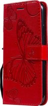 Apple iPhone 11 Hoesje - Mobigear - Butterfly Serie - Kunstlederen Bookcase - Rood - Hoesje Geschikt Voor Apple iPhone 11