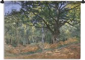 Wandkleed - Wanddoek - The Bodmer Oak - schilderij van Claude Monet - 120x90 cm - Wandtapijt