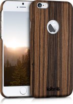 kalibri hoesje voor Apple iPhone 6 / 6S - Beschermende telefoonhoes van hout - Slank smartphonehoesje in bruin