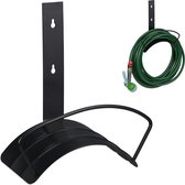 tuinslanghouder - voor 60 m 5/8" tuinslang - wandslanghouder - staal - zwart