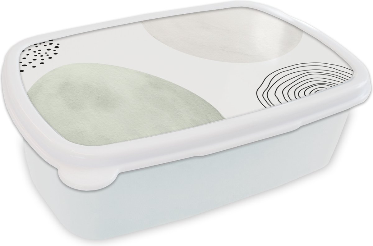 Broodtrommel Wit - Lunchbox - Brooddoos - Pasen - Waterverf - Patronen - 18x12x6 cm - Volwassenen