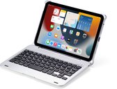 Case2go - Étui pour Tablette Clavier Bluetooth adapté pour Apple iPad Mini 6 2021 - QWERTY - 8,3 pouces - Argent