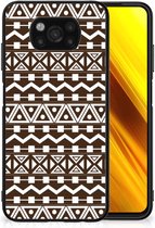 Telefoon Hoesje Xiaomi Paco X3 | X3 Pro Leuk TPU Backcase met Zwarte rand Aztec Brown