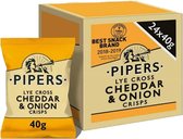 Pipers - Cheddar & Onion Chips - 24 Minizakjes