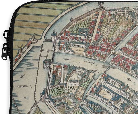 Etui pour ordinateur portable 17 pouces 41x32 cm - Plans de villes historiques - Etui pour Macbook & Laptop Grand plan de la ville historique d' Amsterdam en Hollande du Nord - Etui pour ordinateur portable avec photo