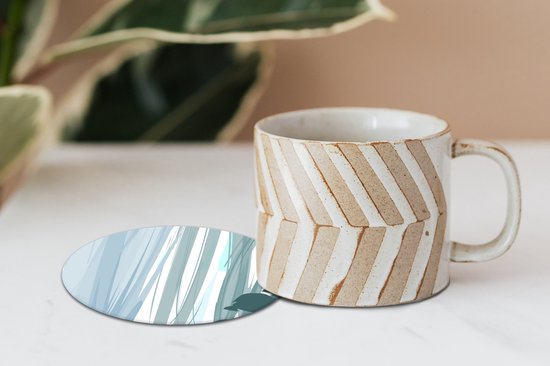 Sous-verres pour verres - Ronds - Été - Tache - Vert - 10x10 cm - Sous-verres en verre - 6 pièces