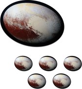 Onderzetters voor glazen - Rond - Pluto - Planeten - Heelal - 10x10 cm - Glasonderzetters - 6 stuks