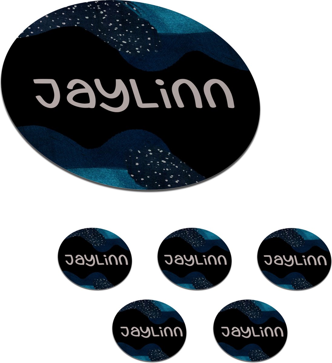 Onderzetters voor glazen - Rond - Jaylinn - Pastel - Meisje - 10x10 cm - Glasonderzetters - 6 stuks