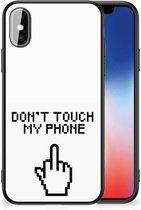 Coque iPhone X | Xs Nice TPU Back Case avec Black Edge Finger Ne touchez pas mon téléphone
