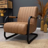 HUUS Fauteuil One - Luxe fauteuil - Cognac - 65x89x84 cm