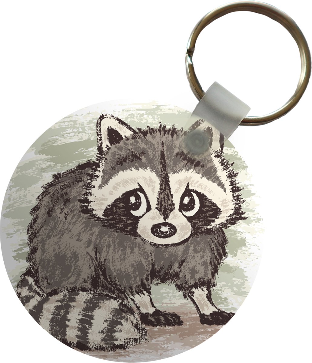 Vilten sleutelhanger wasbeer - 8cm kopen? Bestel Vilten sleutelhanger