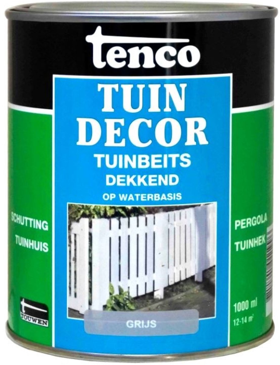 Tenco tuindecor beits dekkend grijs - 1 liter - Verfhal.nl