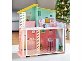 PLAYTIVE® Fashion Doll poppenhuis - Stevig houten poppenhuis met grote speeloppervlakken