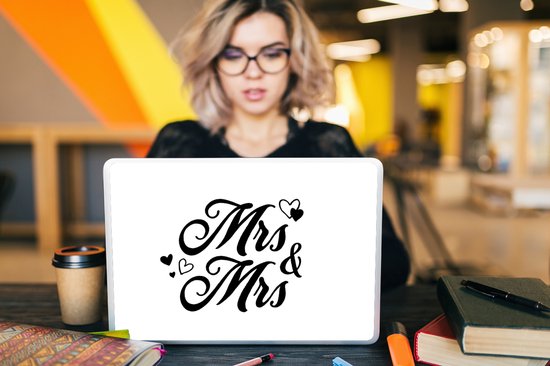 Autocollant pour ordinateur portable - 15,6 pouces - Se marier - Citations - 'Mrs & Mrs' - Dictons
