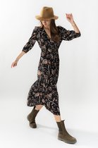 Sissy-Boy - Zwarte maxi jurk met bloemenprint