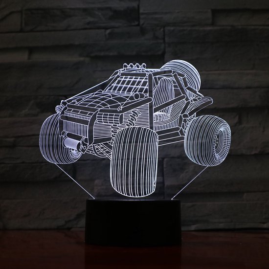 3D Led Lamp Met Gravering - RGB 7 Kleuren - Monster Truck