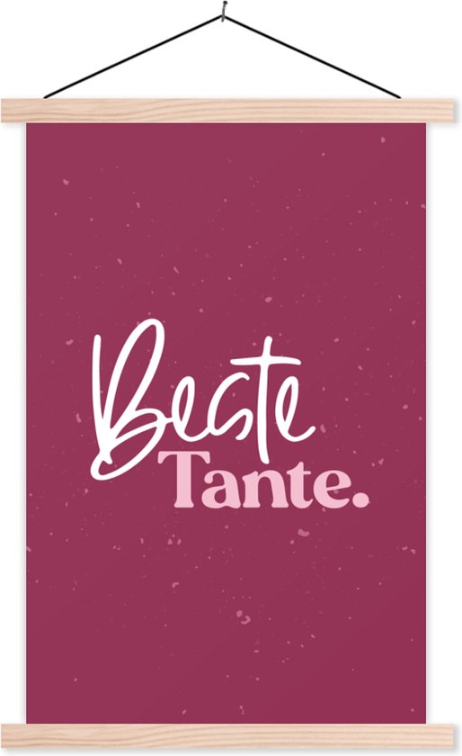 Porte-affiche avec affiche - Affiche scolaire - 'Chère tante' - Violet - Citations - Énonciations - 40x60 cm - Lattes vierges