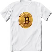 Bitcoin Coin - Crypto T-Shirt Kleding Cadeau | Dames / Heren / Unisex | Bitcoin / Ethereum shirt | Grappig Verjaardag kado | BTC Tshirt Met Print | - Wit - 3XL