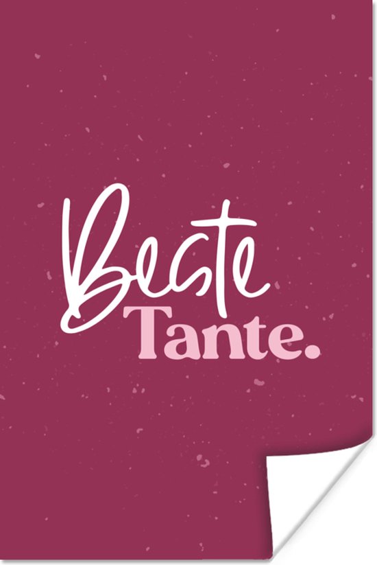 Poster 'Beste tante' - Paars - Quotes - Spreuken - 40x60 cm