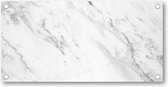 White Marble - Wit Marmer Patroon - Tuinposter 200x100 - Wanddecoratie - Minimalist