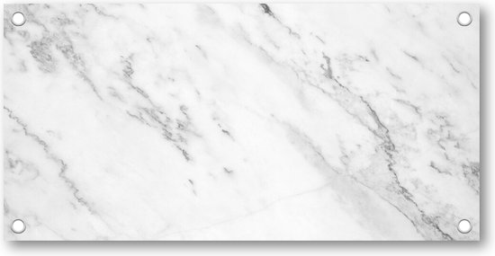 White Marble - Wit Marmer Patroon - Tuinposter 200x100 - Wanddecoratie - Minimalist