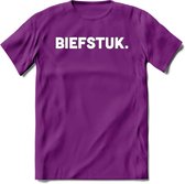 Biefstuk - Snack T-Shirt | Grappig Verjaardag Kleding Cadeau | Eten En Snoep Shirt | Dames - Heren - Unisex Tshirt | - Paars - L