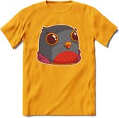 Casual duif T-Shirt Grappig | Dieren vogels Kleding Kado Heren / Dames | Animal Skateboard Cadeau shirt - Geel - XXL