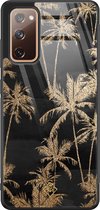 Casimoda® hoesje - Geschikt voor Samsung Galaxy S20 FE - Palmbomen - Luxe Hard Case Zwart - Backcover telefoonhoesje - Zwart