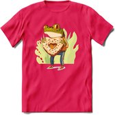 Valentijn kikker T-Shirt Grappig | Dieren Valentijnsdag Kleding Kado Heren / Dames | Animal Skateboard Cadeau shirt - Roze - S