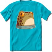 Kikkker vriend T-Shirt Grappig | Dieren reptielen Kleding Kado Heren / Dames | Animal Skateboard Cadeau shirt - Blauw - S