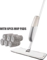 Spray Mop - 180 Graden Rotatie - Met 6 Hebruikbare Vloerwissers - Dwijl Set - Dweilset - Mop - Type: DR-B101