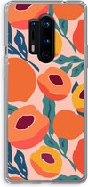 Case Company® - OnePlus 8 Pro hoesje - Perzik - Soft Case / Cover - Bescherming aan alle Kanten - Zijkanten Transparant - Bescherming Over de Schermrand - Back Cover
